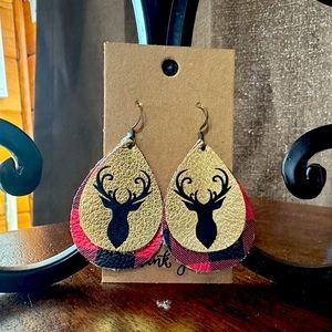 Holiday leather earrings